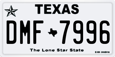 TX license plate DMF7996