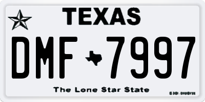 TX license plate DMF7997