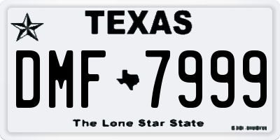 TX license plate DMF7999