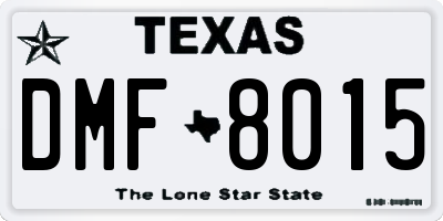 TX license plate DMF8015