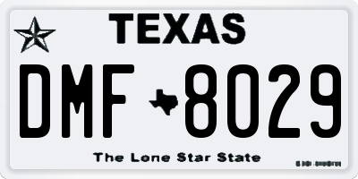 TX license plate DMF8029