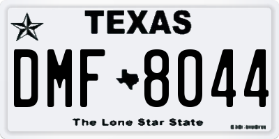 TX license plate DMF8044