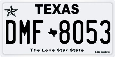 TX license plate DMF8053