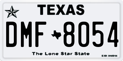 TX license plate DMF8054