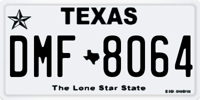 TX license plate DMF8064