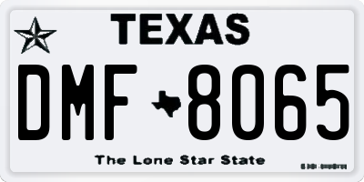TX license plate DMF8065