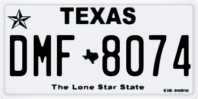 TX license plate DMF8074