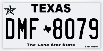 TX license plate DMF8079