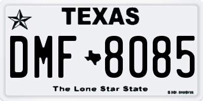 TX license plate DMF8085
