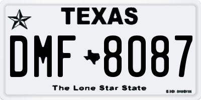 TX license plate DMF8087