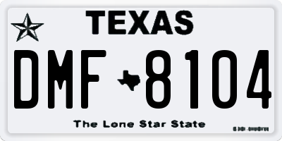 TX license plate DMF8104