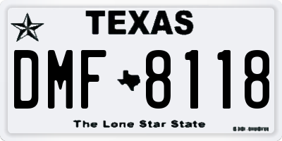 TX license plate DMF8118