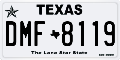 TX license plate DMF8119