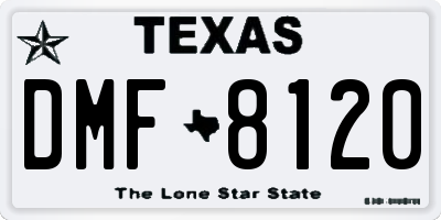 TX license plate DMF8120