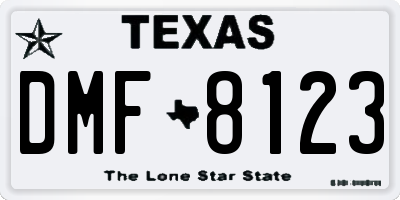 TX license plate DMF8123