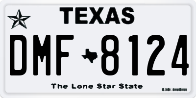 TX license plate DMF8124