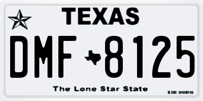 TX license plate DMF8125
