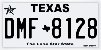 TX license plate DMF8128