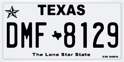 TX license plate DMF8129