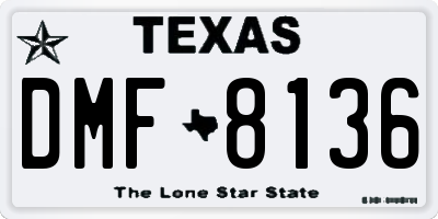 TX license plate DMF8136