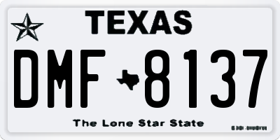 TX license plate DMF8137