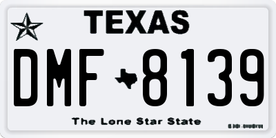 TX license plate DMF8139