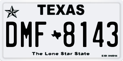 TX license plate DMF8143