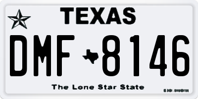 TX license plate DMF8146