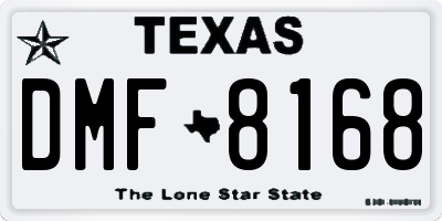 TX license plate DMF8168