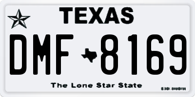TX license plate DMF8169