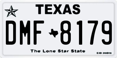 TX license plate DMF8179