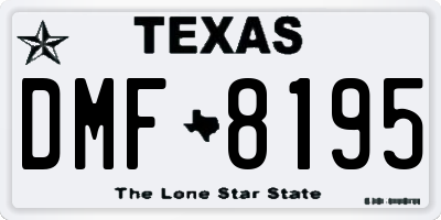 TX license plate DMF8195
