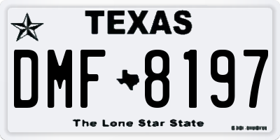 TX license plate DMF8197