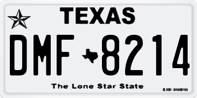 TX license plate DMF8214