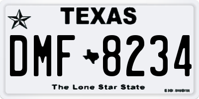 TX license plate DMF8234