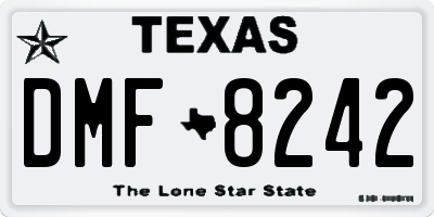 TX license plate DMF8242