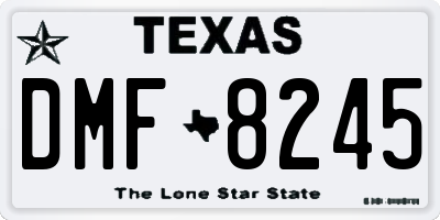 TX license plate DMF8245