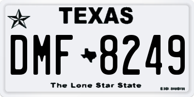 TX license plate DMF8249