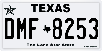 TX license plate DMF8253
