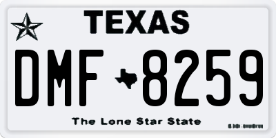 TX license plate DMF8259