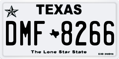 TX license plate DMF8266