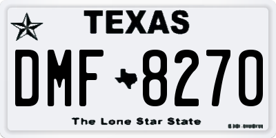 TX license plate DMF8270