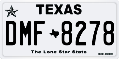 TX license plate DMF8278