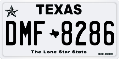 TX license plate DMF8286