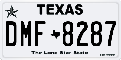 TX license plate DMF8287