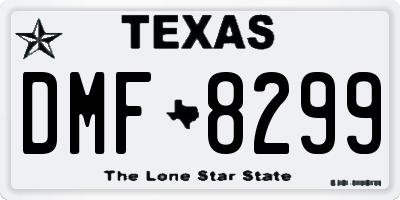 TX license plate DMF8299