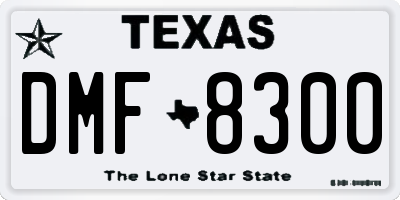 TX license plate DMF8300