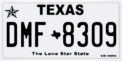 TX license plate DMF8309