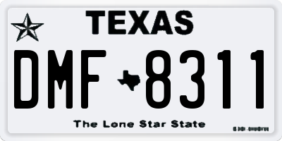 TX license plate DMF8311