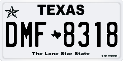 TX license plate DMF8318